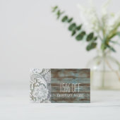 素朴なエレガント白レースのブルーバーンウッド割引 割引カード (スタンド正面)