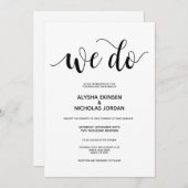 素朴なエレガント私達は結婚式招待状カードをします プログラム (正面/裏面)