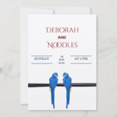 素朴なエレガント鳥ユニーク結婚式招待状 招待状 (裏面)