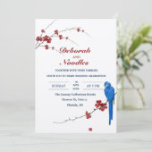 素朴なエレガント鳥ユニーク結婚式招待状 招待状 (スタンド正面)