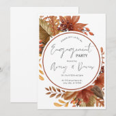 素朴なエンゲージメントパーティーの招待状、印刷可能 招待状 (正面/裏面)