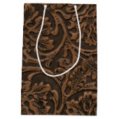 素朴なエンボス革 ミディアムペーパーバッグ (裏面)