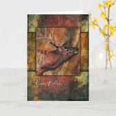 素朴なオオシカの野性生物のバースデー・カード カード (黄色い花)