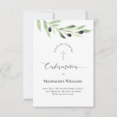 素朴なオリーブの枝カトリックの確認 招待状 (正面)