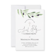 素朴なオリーブの枝カトリック第一聖餐会の招待
