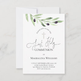 素朴なオリーブの枝カトリック第一聖餐会の招待 招待状