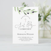 素朴なオリーブの枝カトリック第一聖餐会の招待 招待状 (スタンド正面)