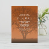 素朴なオレンジオークの木のブライダルシャワー 招待状 (スタンド正面)