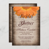 素朴なオレンジデイジーのブライダルシャワー招待状 招待状 (正面/裏面)