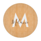 素朴なオレンジモノグラム カッティングボード (正面)