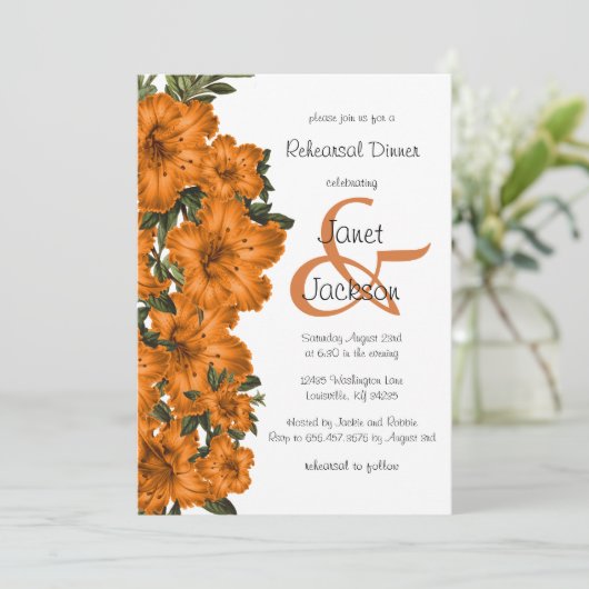 素朴なオレンジユリ-リハーサルの夕食 招待状 (スタンド正面)