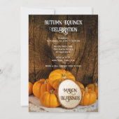 素朴なオレンジ色のカボチャの秋分の日お祝い 招待状 (正面)