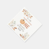 素朴なオレンジ色のカボチャ 1歳の誕生日 花 スタンダードカクテルナプキン (角)