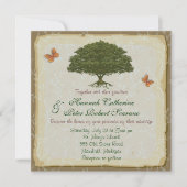 素朴なオークの木のウェディング 招待状 (正面)