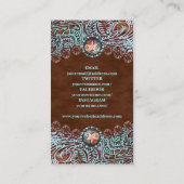 素朴なカウボーイトレンディーターコイズ西カントリー 名刺 (裏面)