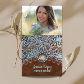 素朴なカウボーイトレンディーターコイズ西カントリー 名刺