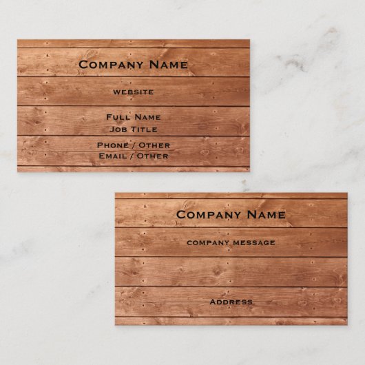 素朴なカシの名刺 名刺 (正面/裏面)