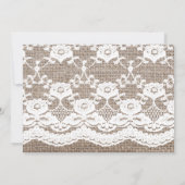 素朴なカジュアルな麻とレースの結婚式延期のお知らせ 招待状 (裏面)