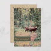 素朴なカスタマイズ可能なムースの結婚式の招待状 招待状 (正面/裏面)