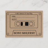 素朴なカセットテープ ウェディングソングリクエスト クラフト紙挿入カード エンクロージャーカード (正面)