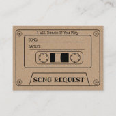 素朴なカセットテープ 結婚式 曲リクエスト 紙 Kraft 挿入カード エンクロージャーカード (正面)