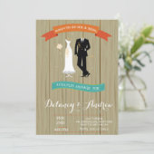 素朴なカップルシャワー招待状 招待状 (スタンド正面)