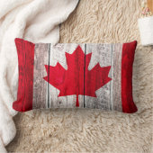 素朴なカナダの旗のアメリカハナノキのデザイン ランバークッション (ブランケット)