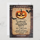 素朴なカボチャの不気味なハロウィンパーティー 招待状 (正面)
