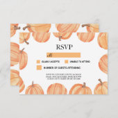 素朴なカボチャカボチャをカード結婚するRSVPは答えます 出欠カード (正面/裏面)