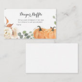 素朴なカボチャベビーシャワー-おむつのラッフルカード エンクロージャーカード (正面/裏面)