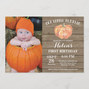 素朴なカボチャ最初誕生日の招待状 招待状