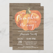 素朴なカボチャ秋のベビーシャワーの招待状カード 招待状 (正面/裏面)