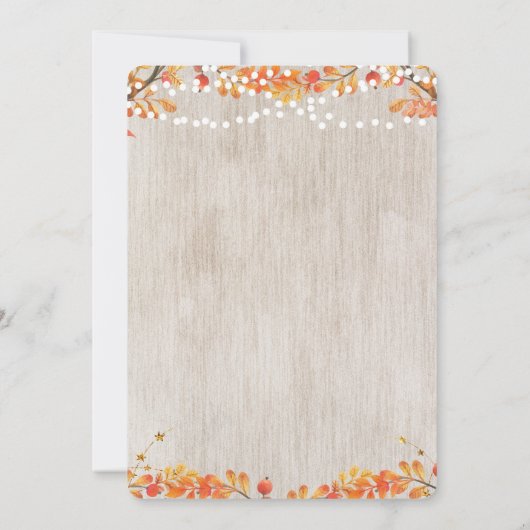 素朴なカボチャ秋の招待 招待状 (裏面)