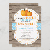 素朴なカボチャ秋の男の子のベビーシャワーの招待状 招待状 (正面/裏面)