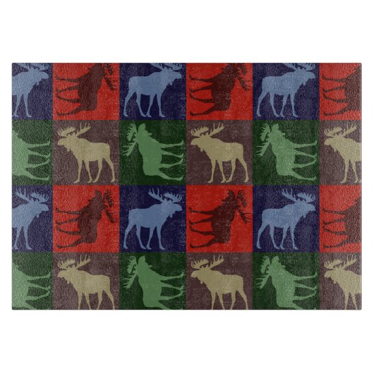 素朴なカラフルムース角型ガラス板 カッティングボード (正面)