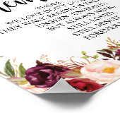 素朴なカリグラフィー結婚式追悼テーブルサイン ポスター (角)