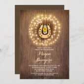 素朴なカントリーでかわいい結婚前お披露目パーティーの招待状 招待状 (正面/裏面)