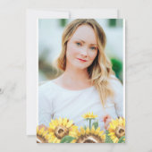 素朴なカントリーのひまわり写真卒業式 招待状 (裏面)