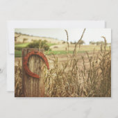 素朴なカントリーのフェンスと馬蹄の結婚式招待状 招待状 (裏面)