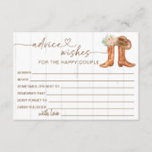 素朴なカントリーのブーツと帽子のアドバイス&ウィッシュ エンクロージャーカード (正面)