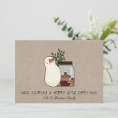 素朴なカントリーの雪だるまとジンジャーブレッドマン シーズンカード (スタンド正面)