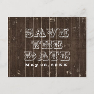 素朴なカントリーウェスタンウェディング SAVE THE DATE タイプ 案内ポストカード