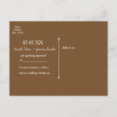 素朴なカントリーウエスタン 木とライトのSave the Date 案内ポストカード (裏面)