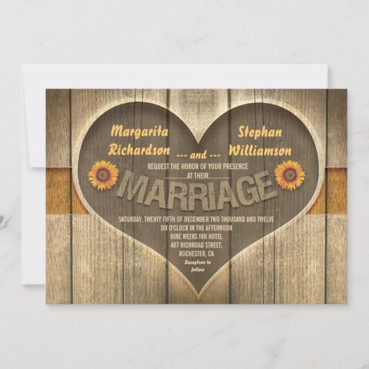 素朴なカントリーウエディングの招待状 招待状 (正面)