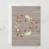 素朴なカントリーウッドのクリスマス　赤いホリーの招待状 招待状 (裏面)