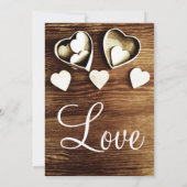 素朴なカントリーウッド調ハート型の結婚式招待状 招待状 (裏面)