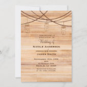 素朴なカントリーウッド & メイソンジャー バーンウェディング 招待状 (正面)