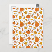 素朴なカントリーオータムパンプキン シーズンポストカード (正面/裏面)