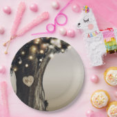 素朴なカントリーツリーとライトのモダンバーンワディング ペーパープレート (パーティー)