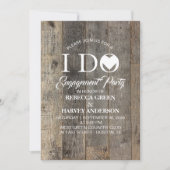 素朴なカントリーバーンウッドI DO婚約パーティ 招待状 (正面)